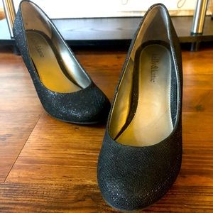 Kelly & Katie Black Sparkly Pumps